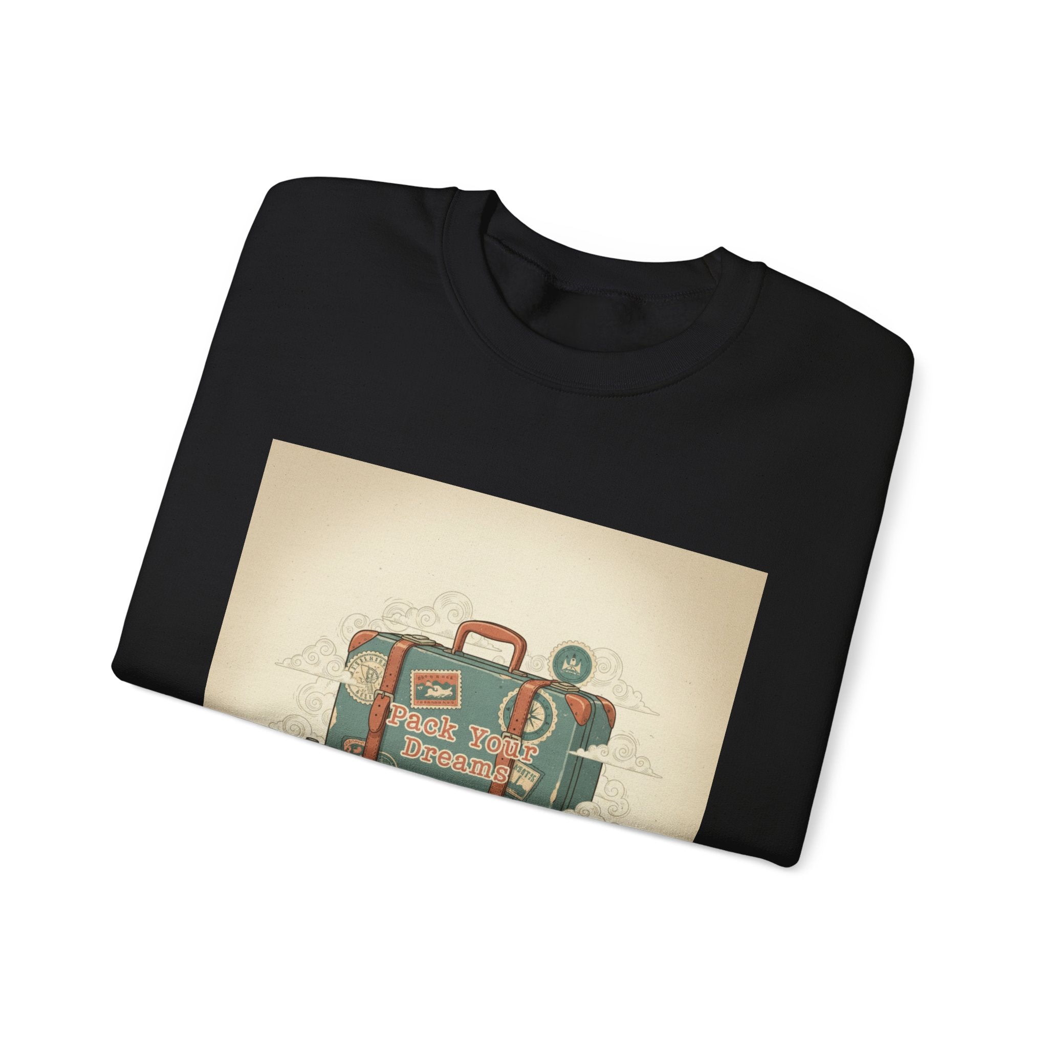 Vintage Passport Stamp Luggage Crewneck Sweatshirt | retro travel postcard, wanderlust design