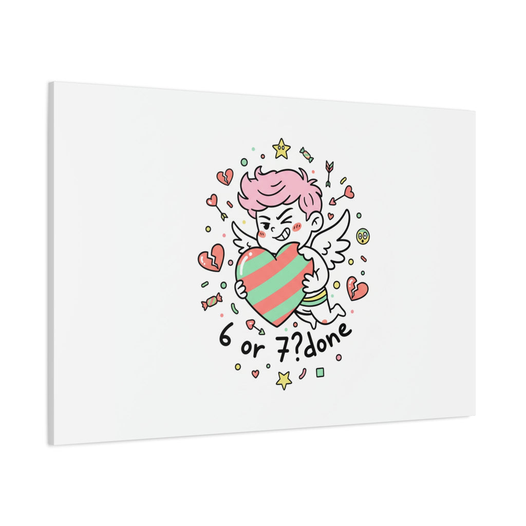 Weird Cupid heart illustration Canvas | Weird Valentine, quirky chaotic love