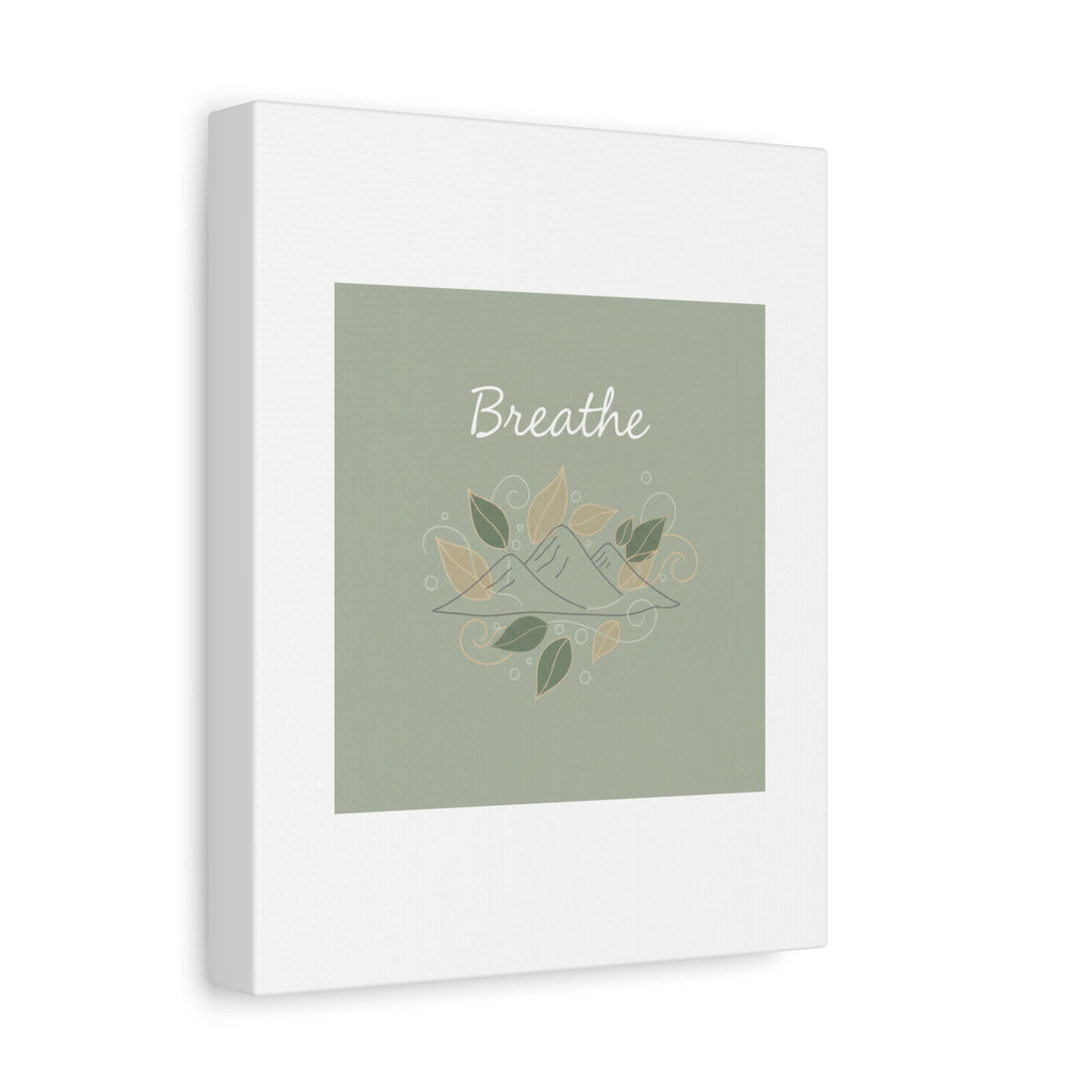 Breathe Mountain Line Canvas | Nature Symbols, Minimal Forest Wall Art