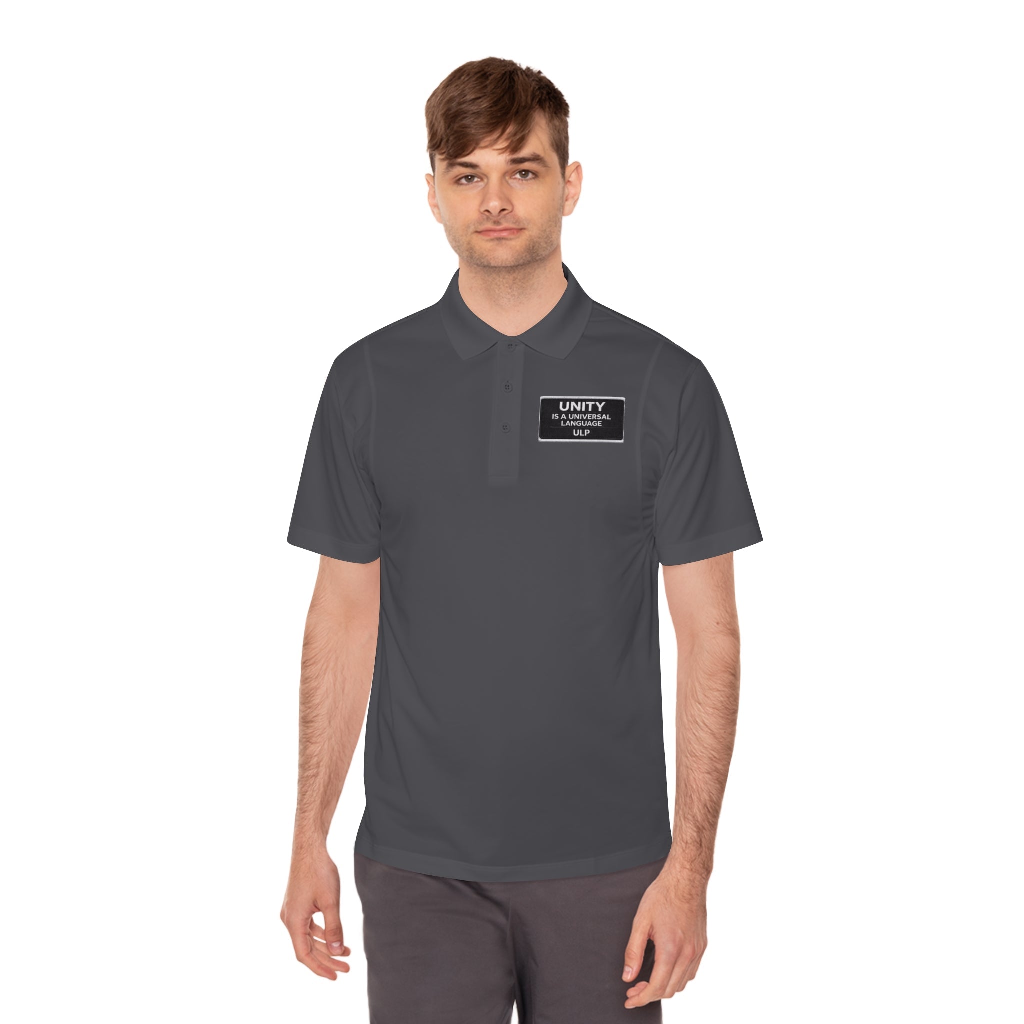 Unity & Strength Men’s Sport Polo — Small “UNITY” Patch Chest Logo
