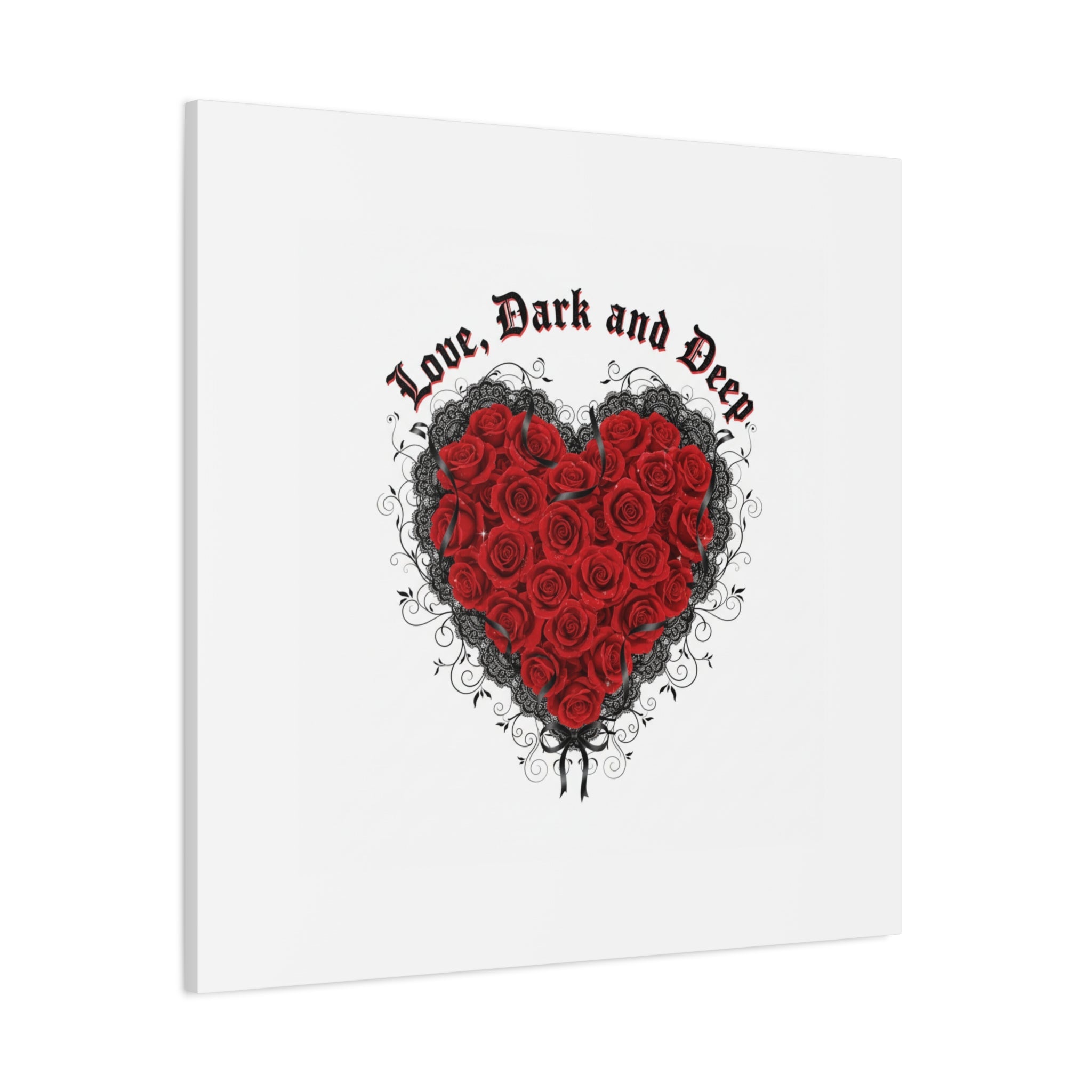 Love Dark and Deep Heart Canvas, Nu Romantic Gothic Romance, 80s Nostalgia