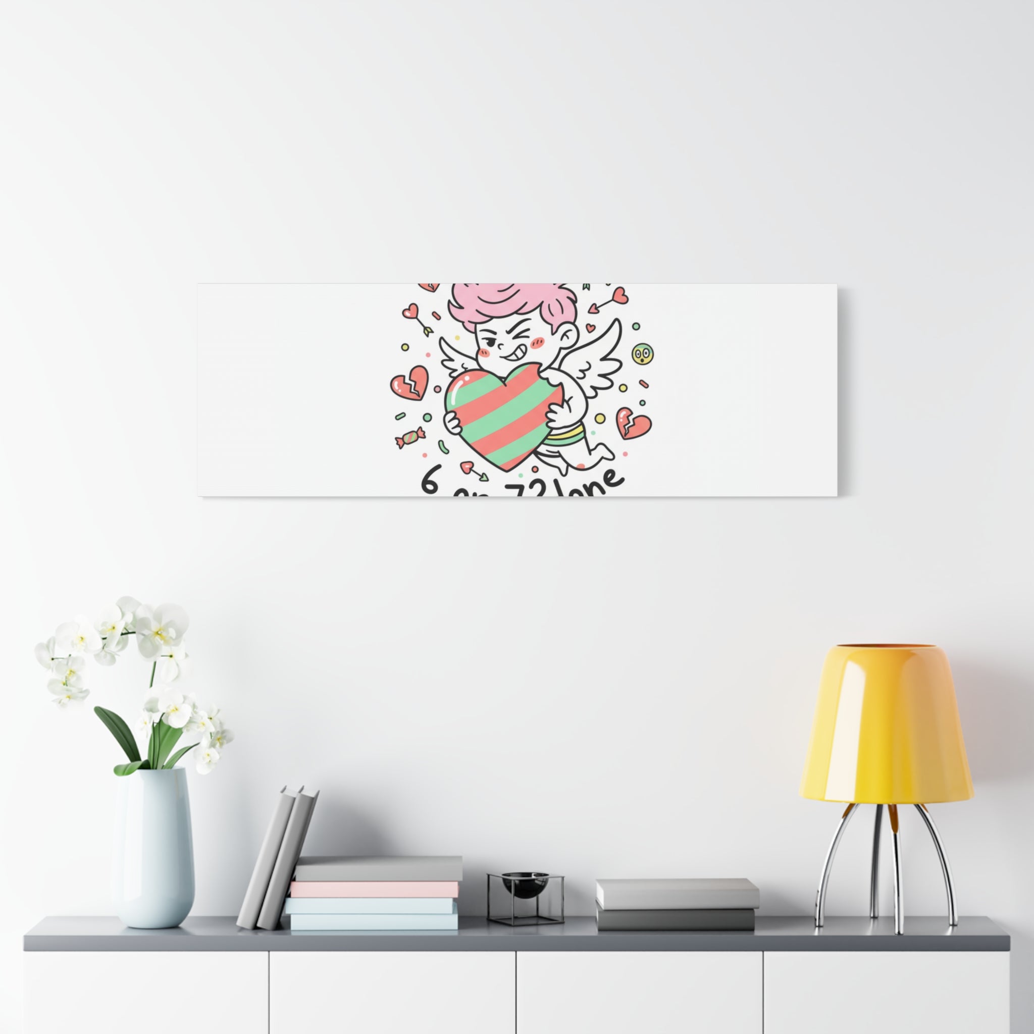 Weird Cupid heart illustration Canvas | Weird Valentine, quirky chaotic love