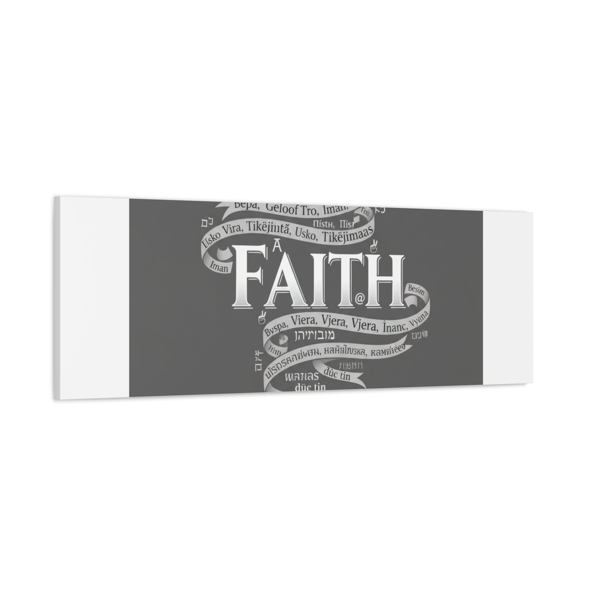 handwritten faith ribbon Canvas | sketch aesthetic, doodle design