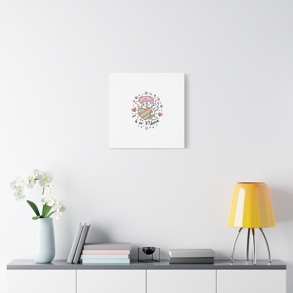 Weird Cupid heart illustration Canvas | Weird Valentine, quirky chaotic love