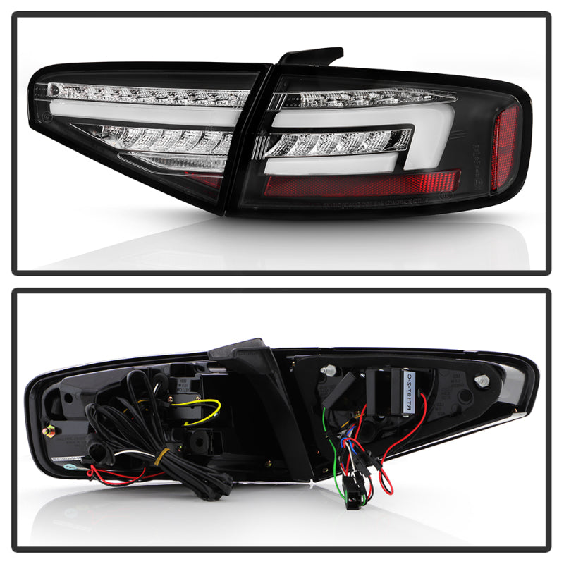 SPYDER 13-16 Audi A4 4DR LED Tail Lights LED Clear Reverse Lights - Black ALT-YD-AA413-SEQ-BK 5087171