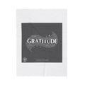Gratitude Typography Velveteen Plush Blanket | pastel tiny treats, cozy micro-indulgence
