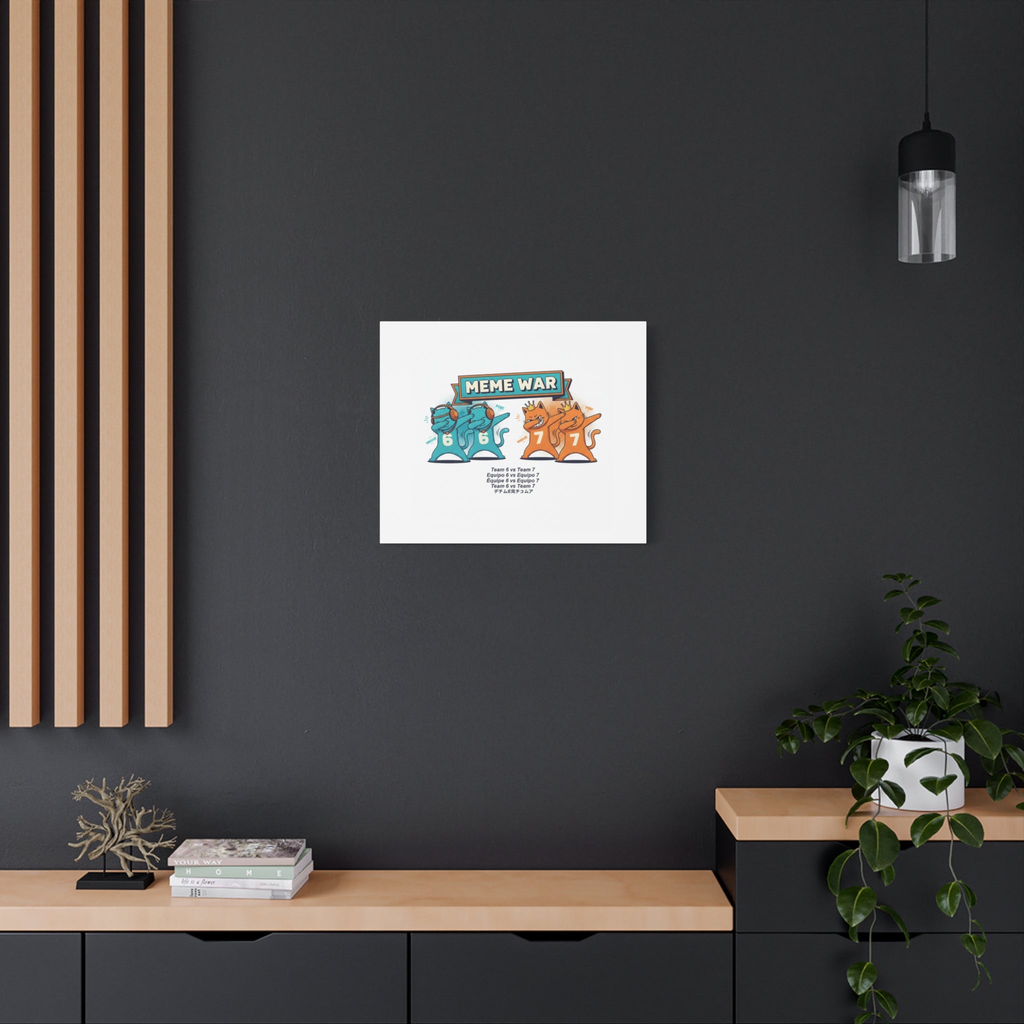 Meme War: Six vs. Seven Canvas Wall Art