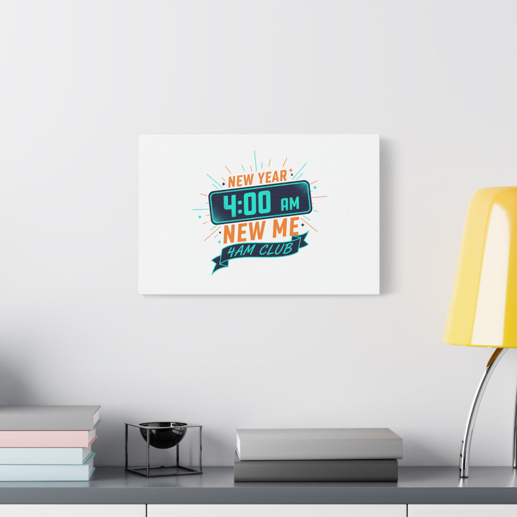 4AM Club New Year Graphic Canvas | Holiday Party Novelty, Festive New Year Decor