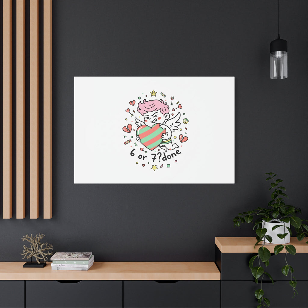 Weird Cupid heart illustration Canvas | Weird Valentine, quirky chaotic love