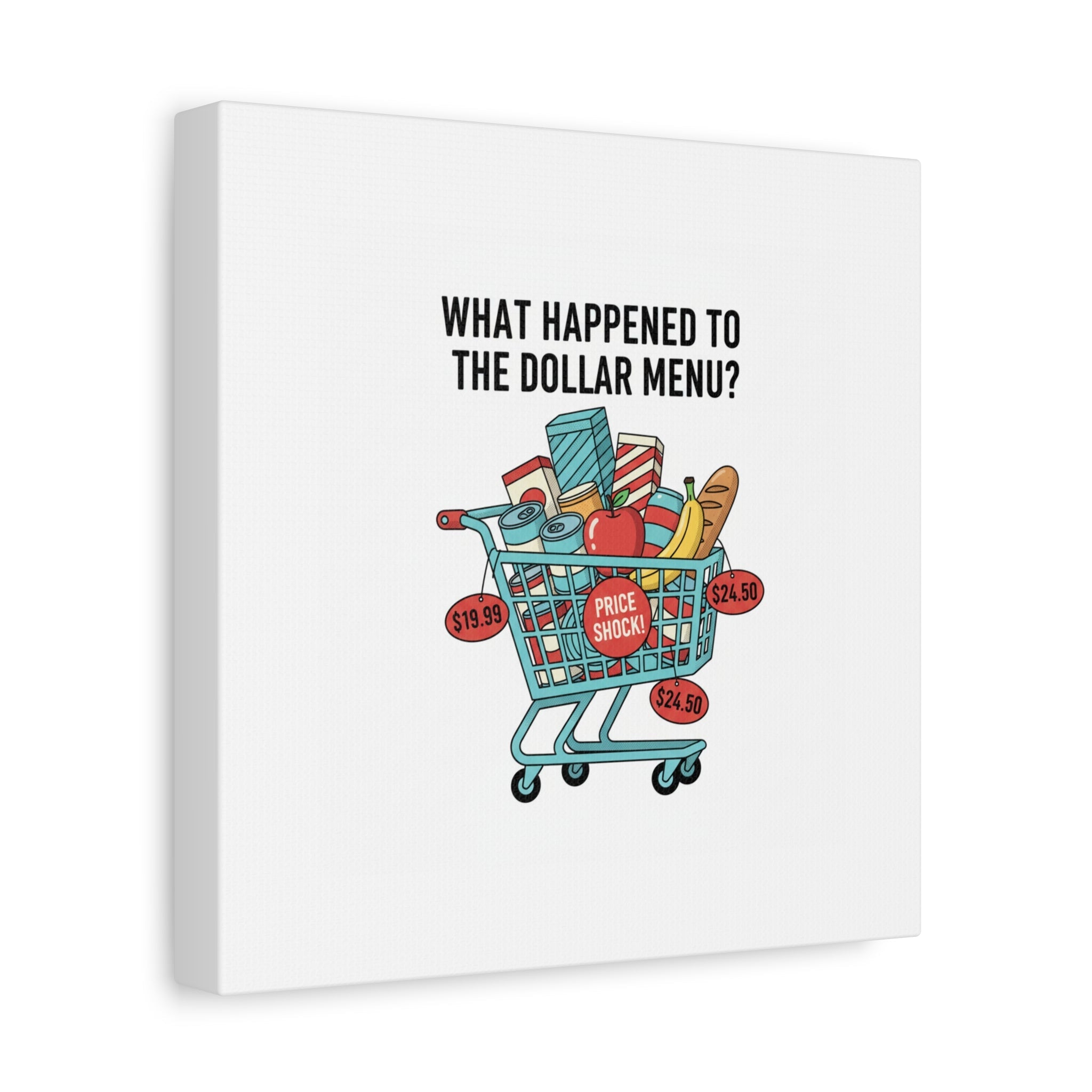 What Happened to the Dollar Menu? Canvas | Grocery Prices Meme, Price Shock Wall Art