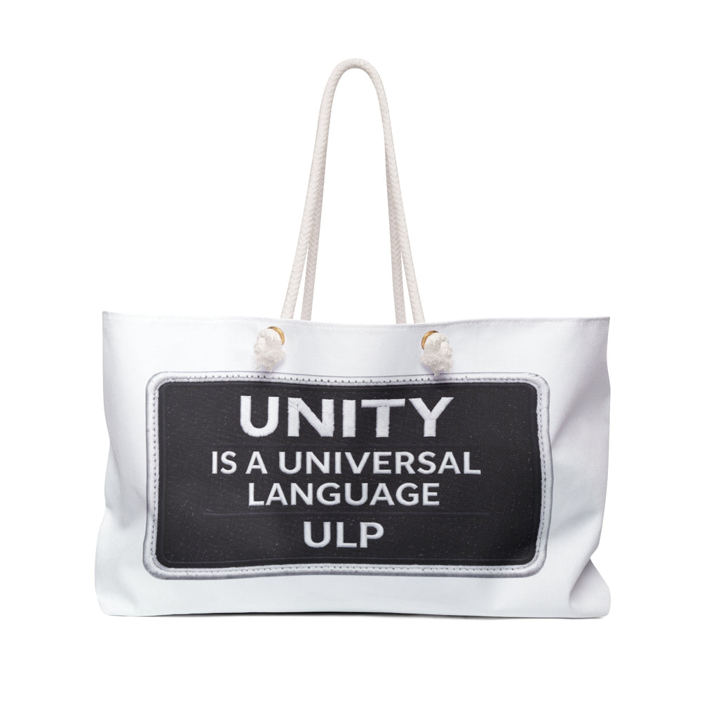 Unity Tote Bag — "Unity is a universal language" Canvas Weekender