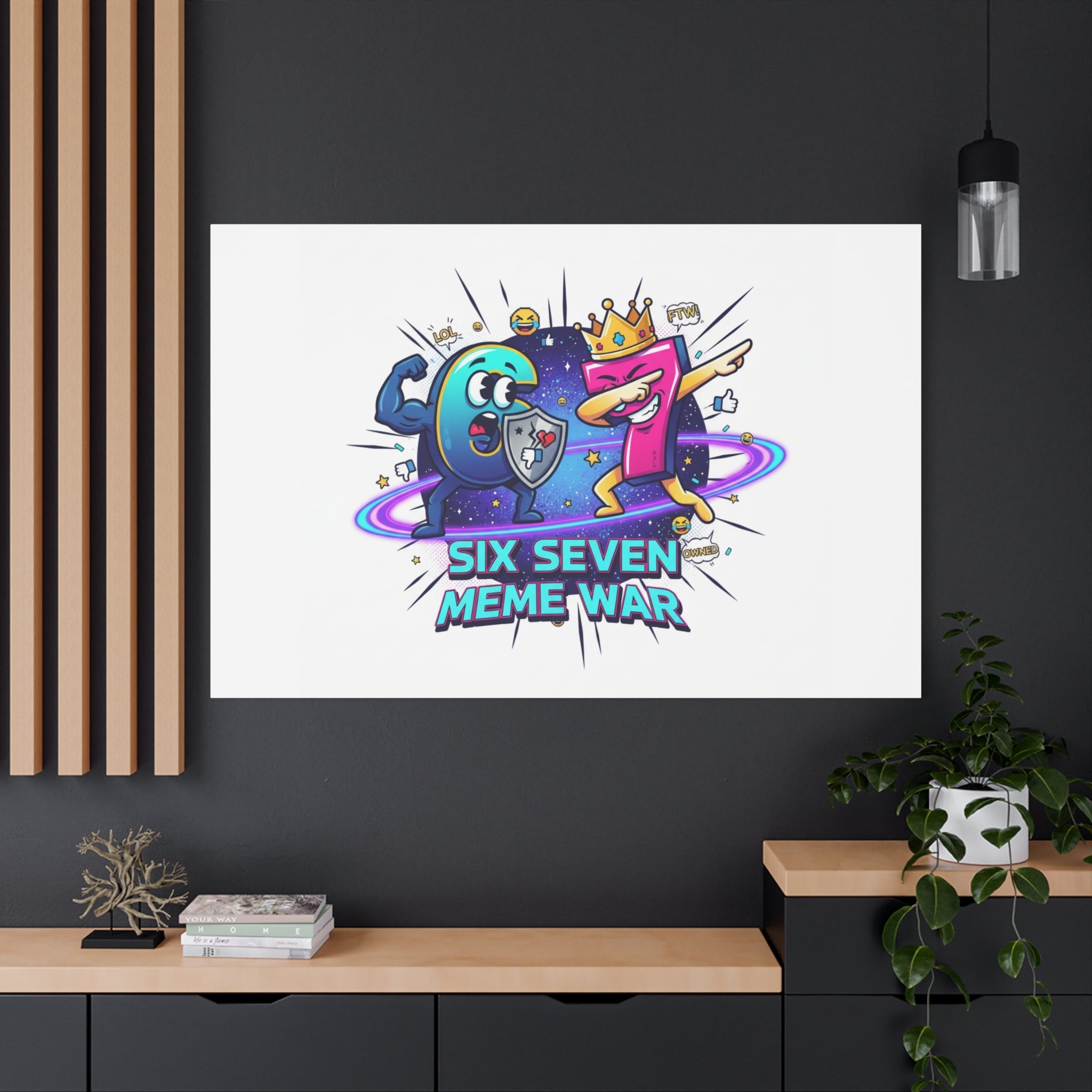 Six Seven Meme War Canvas | Legendary Internet Battle Art, Viral Culture Wall Decor