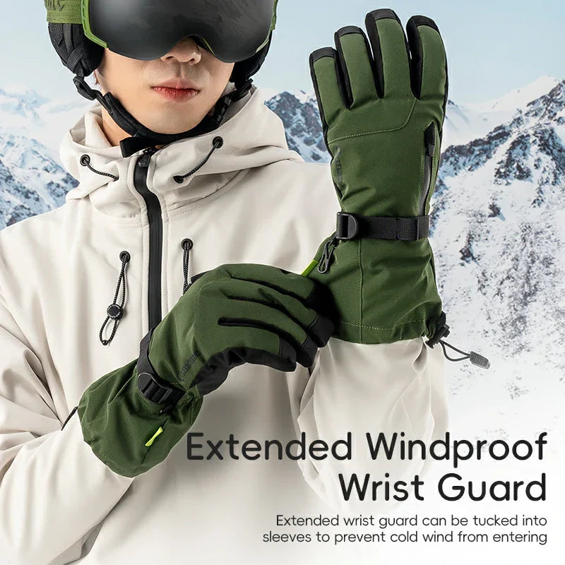 Qunature Ski Gloves  Multi-Fabric, Touchscreen, Warmth Lock