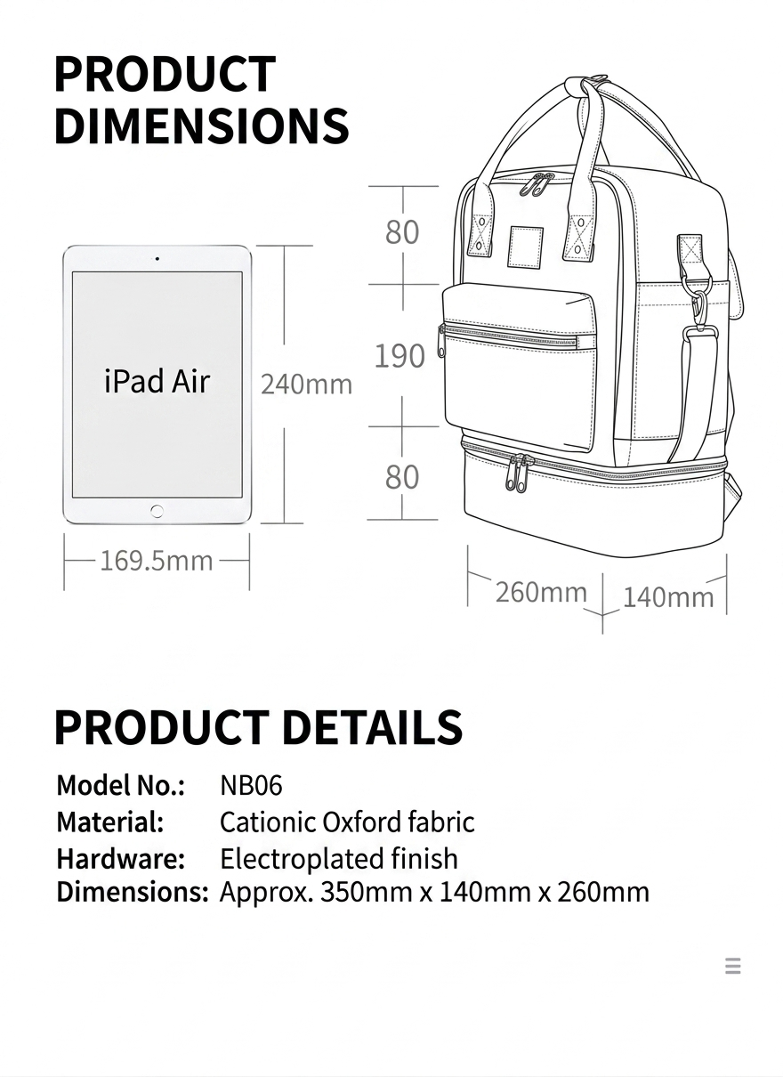 Double Layer Breast Milk Cooler Bag & Nursing Backpack