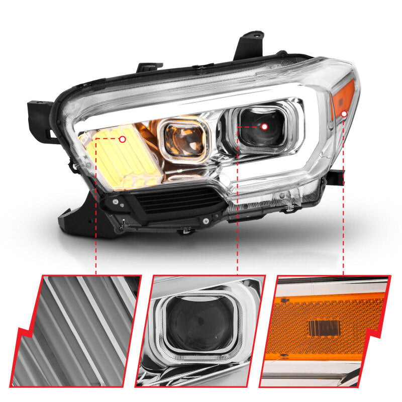 Anzo  2016-2017 Toyota Tacoma Projector Headlights w/ Plank Style