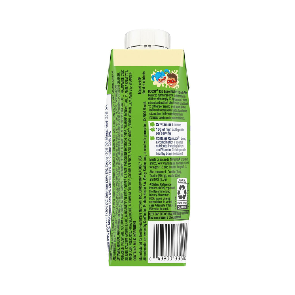 Boost® Kid Essentials™ 1.5 w/ Fiber Balanced Nutritional Drink, Vanilla, 8-oz. 00043900663289