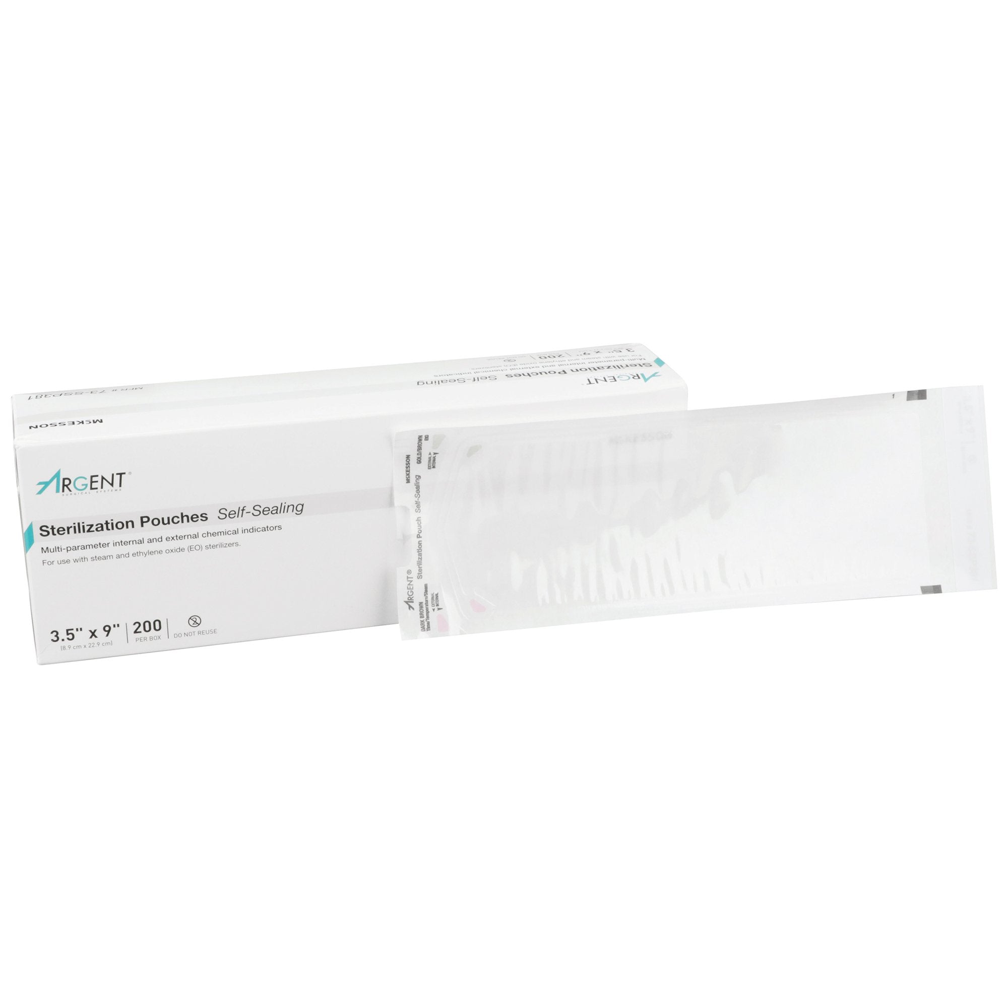 McKesson Argent® Sure-Check® Sterilization Pouch, 3½ x 9 Inch 73-SSP381