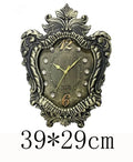 14" Vintage European Court elegance classical Style Wall Clock with Electroplated Black Gold/Silver & Roman Numerals for bedroom - PhishStones Products