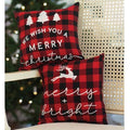 Merry Christmas Buffalo Check Pillow