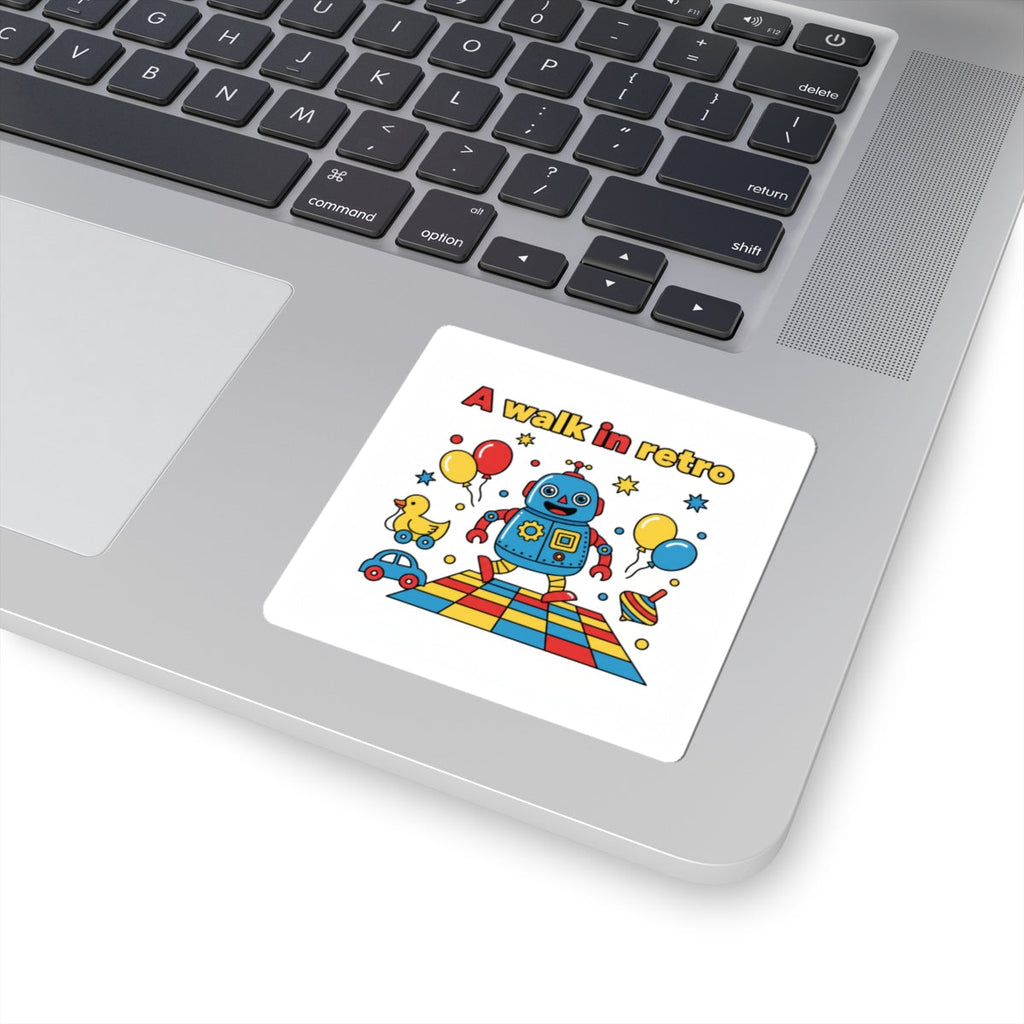 Retro Toy Robot Sticker | Throwback Kid, Primary Color Nostalgia