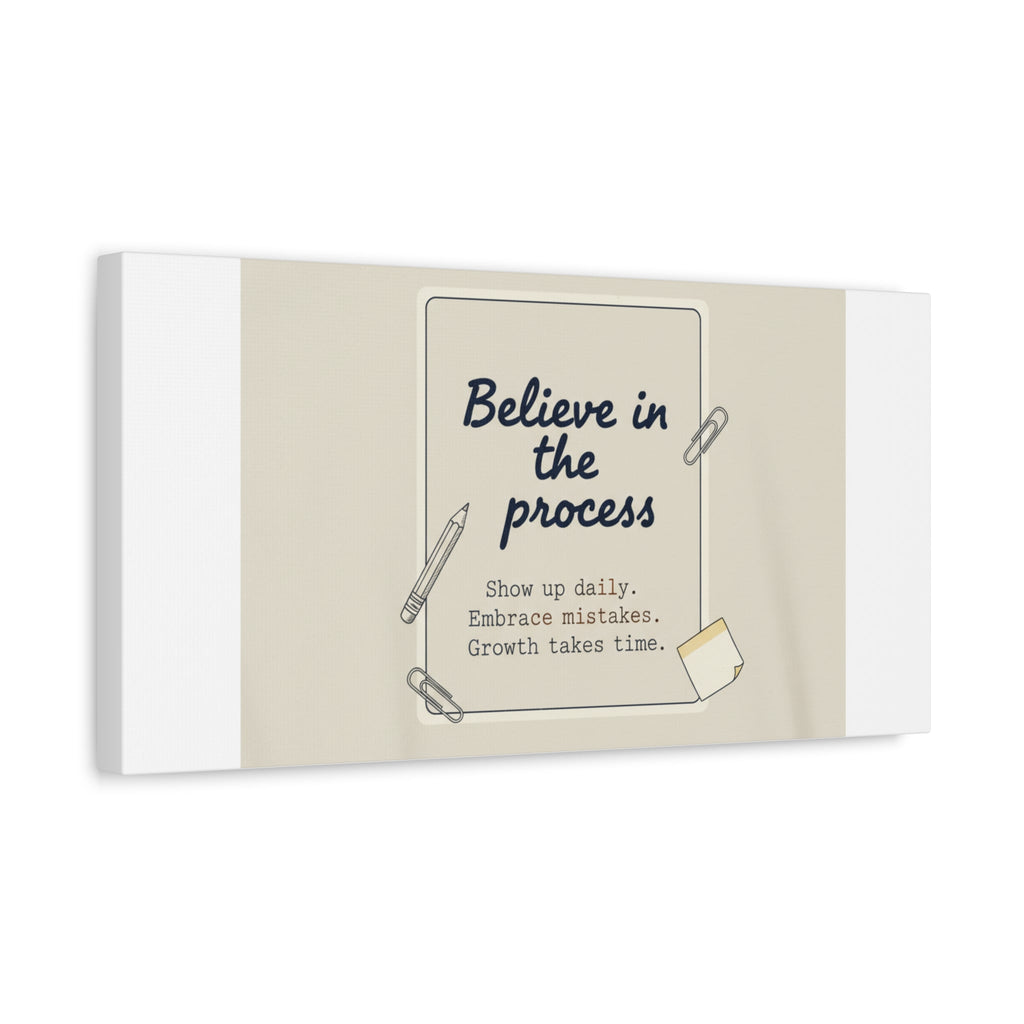 Believe in the Process Canvas | analogue note to self, handwritten reminder décor