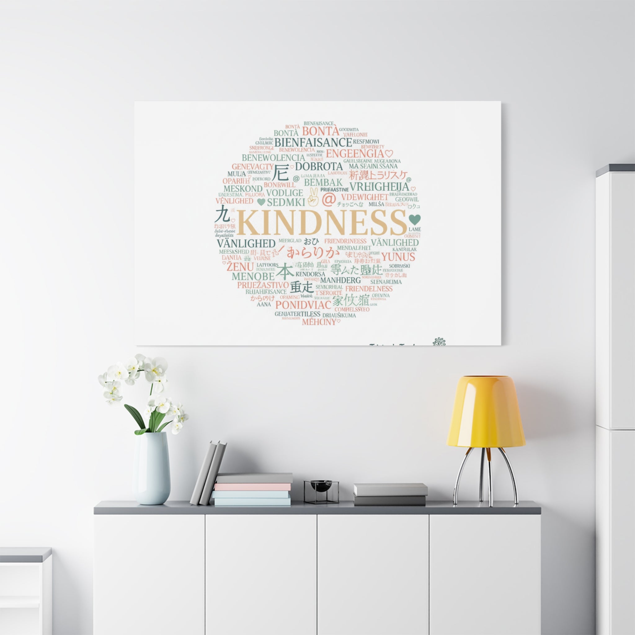 Kindness Word Cloud Canvas | Fresh Start Minimalist Wall Art