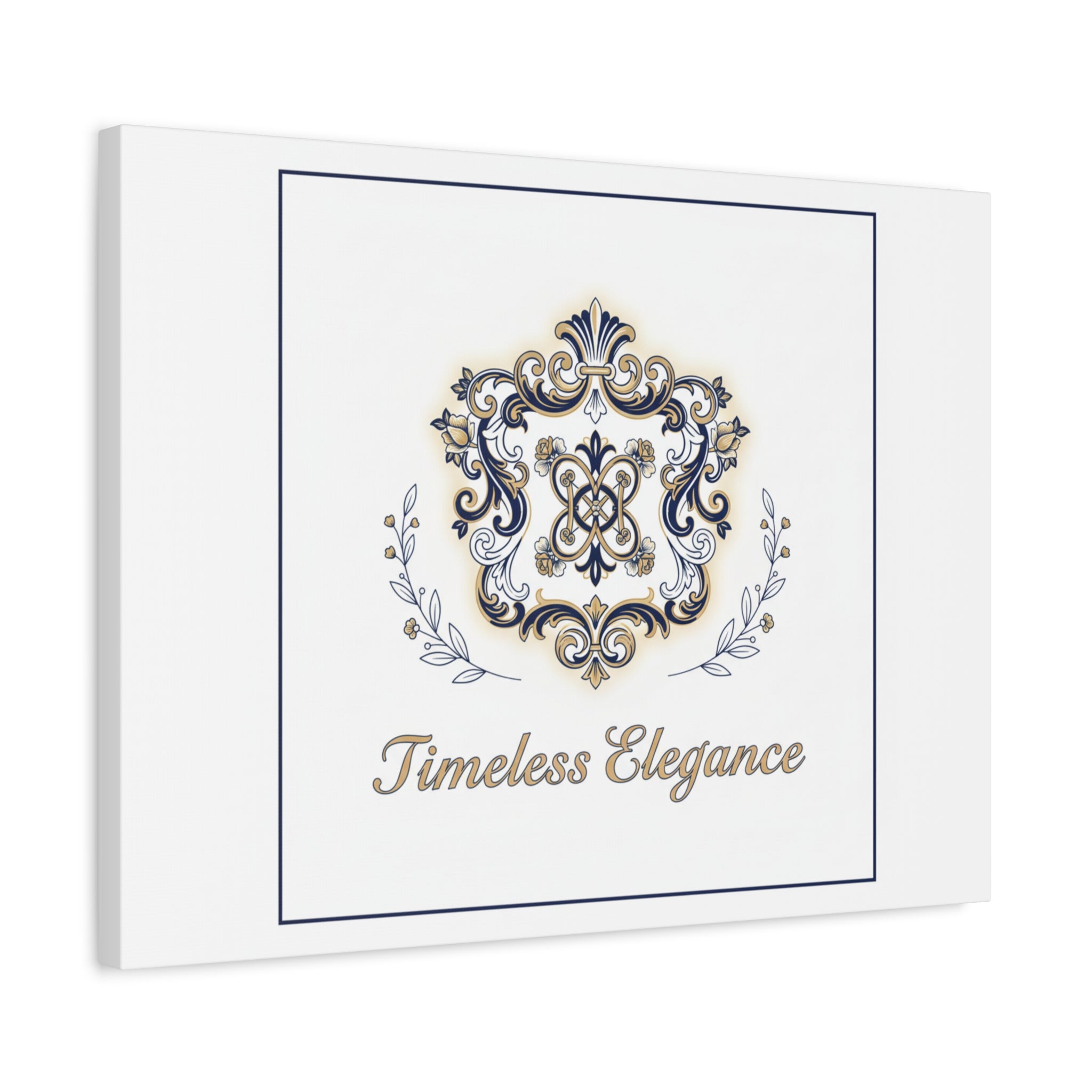 Ornate Brooch Emblem Canvas | Vintage Formalwear Accents, Baroque Print