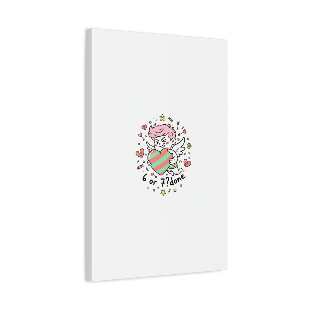 Weird Cupid heart illustration Canvas | Weird Valentine, quirky chaotic love