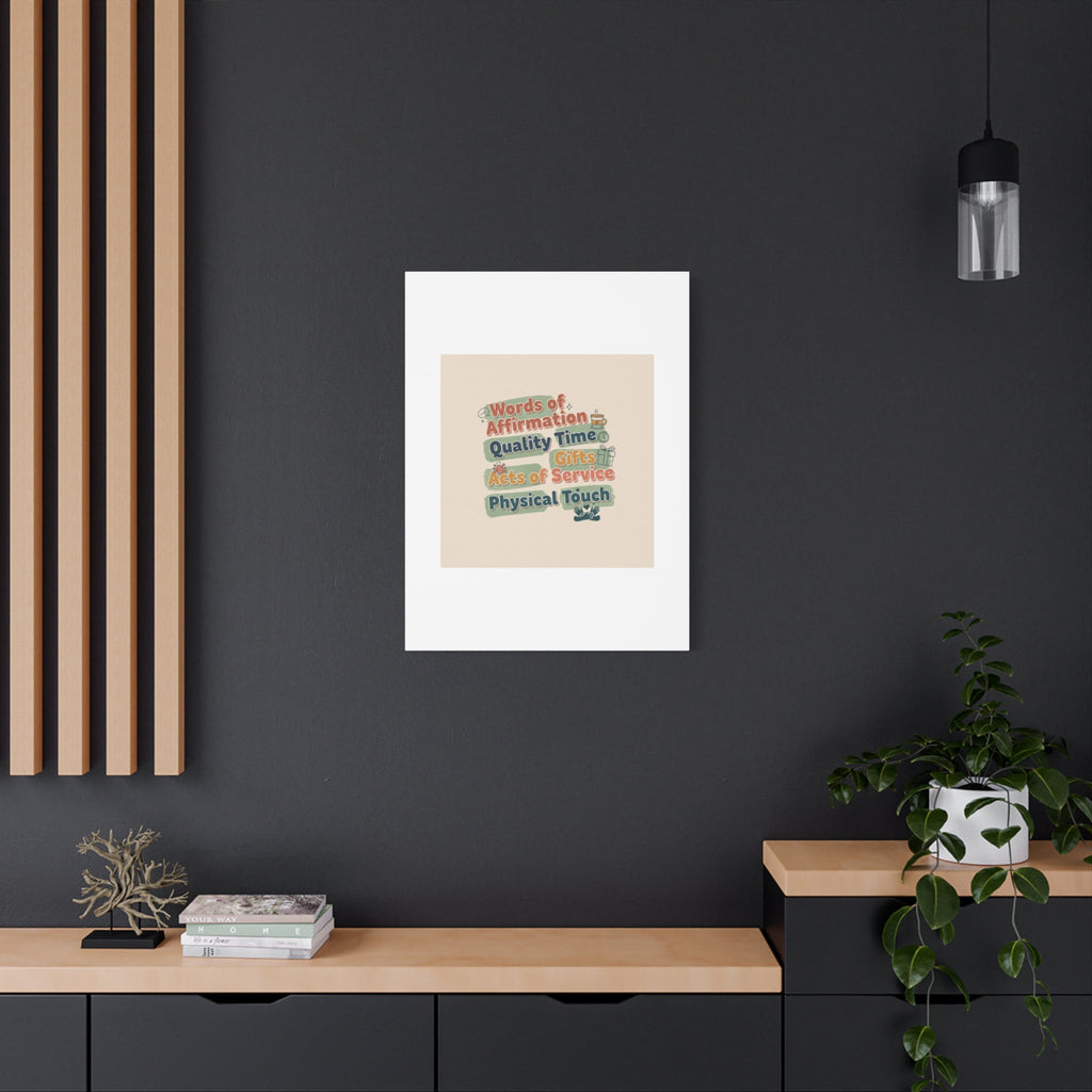 Love Languages List Matte Canvas Wall Art | love language meme, relationship humor