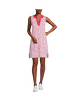 Lands End Womens Cotton Jersey Notch Neck Dress -medium