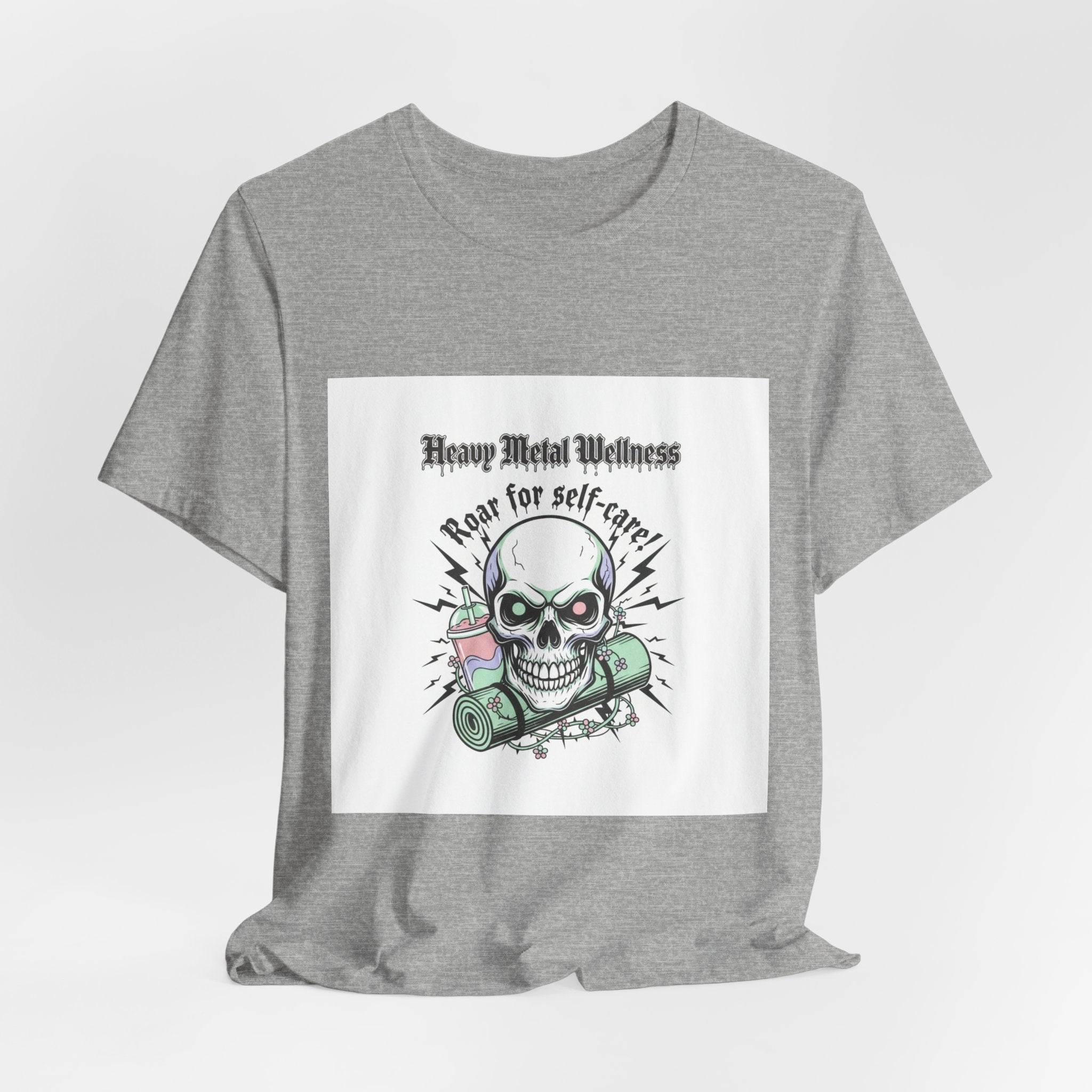 Heavy Metal Wellness Skull Tee | metal font shirt, gothic wellness quote