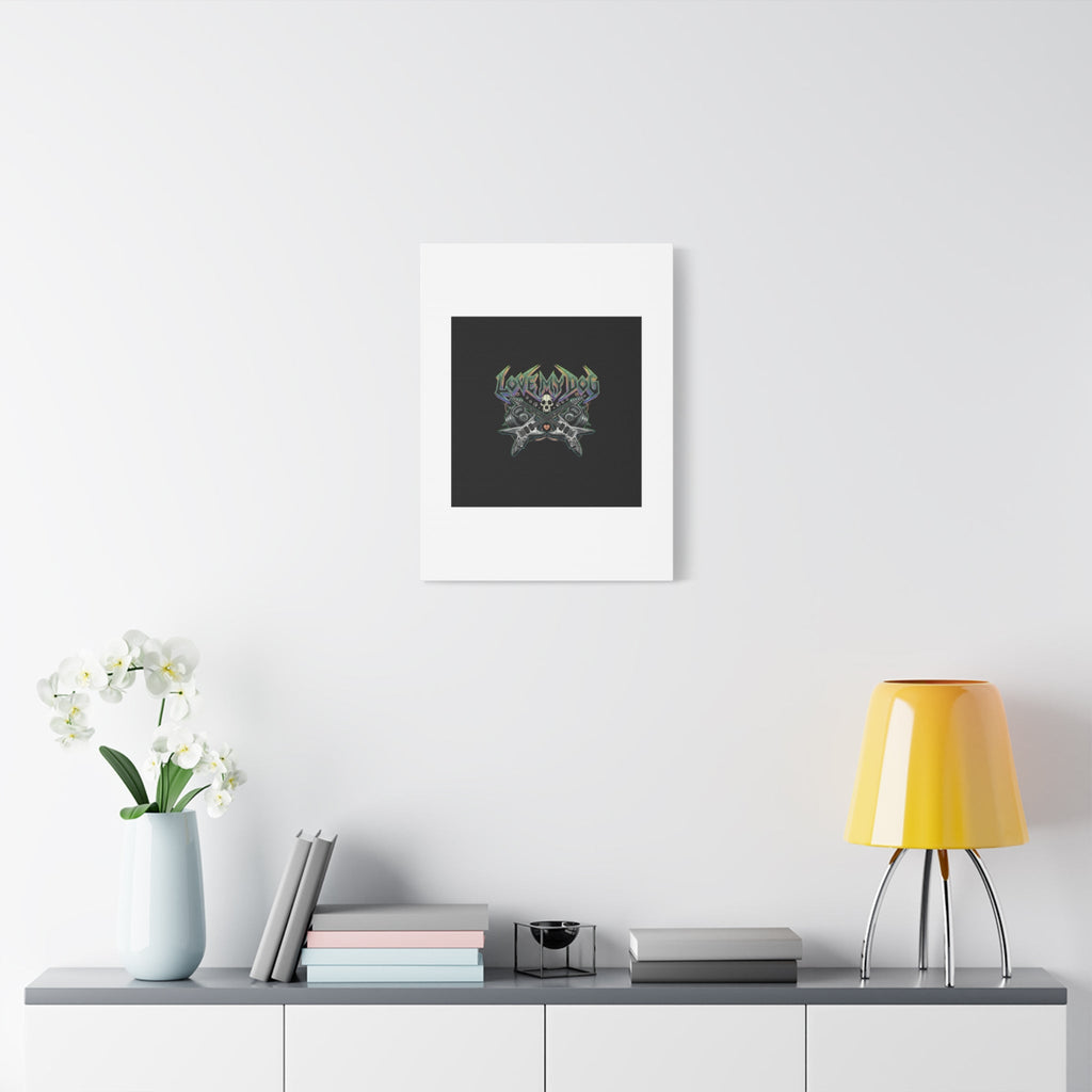 Love My Dog metal font Canvas | gothic wellness quote, edgy self-care merch