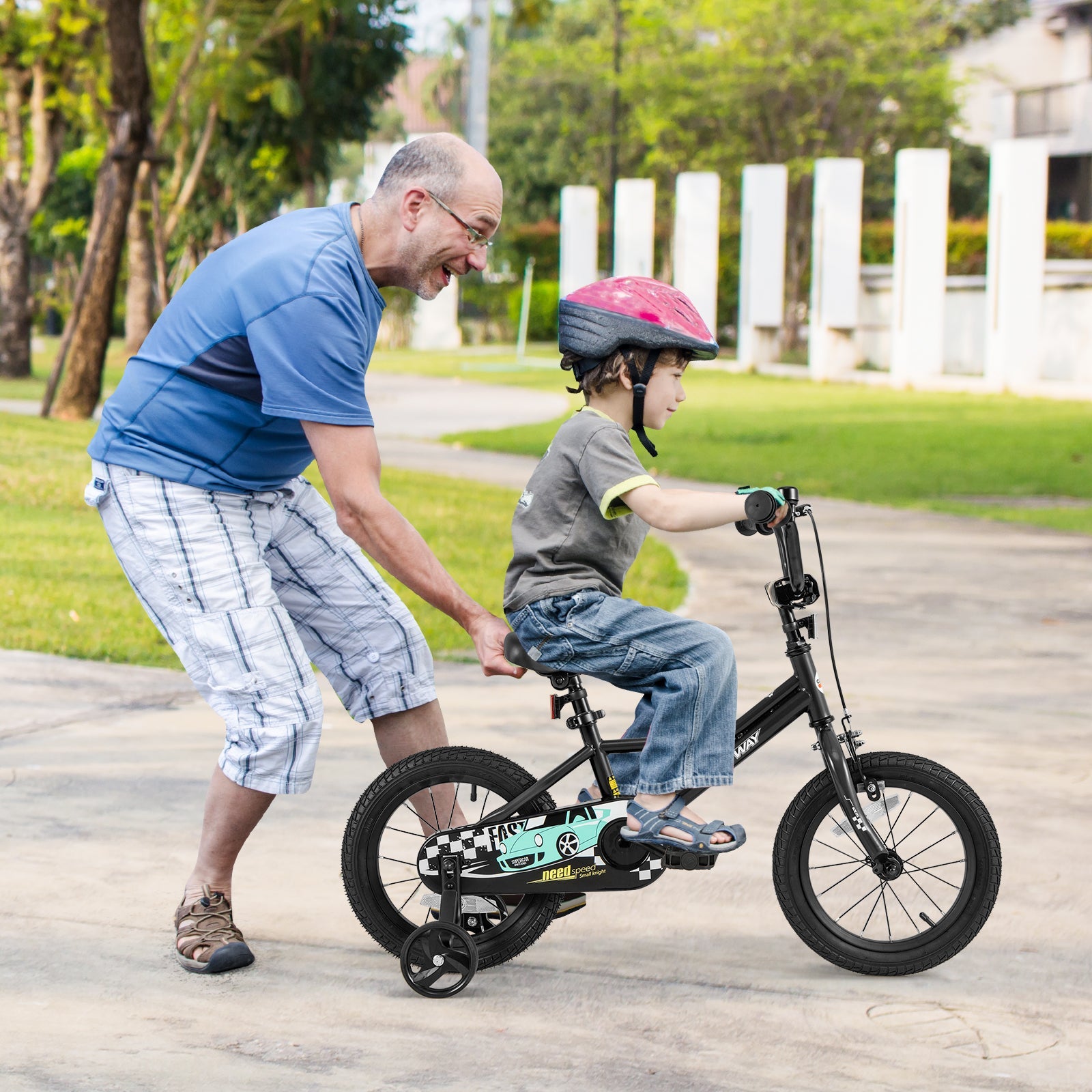 14 Inch Kids Bike Adjustable for 3-5 Years Old with Low-Step Frame