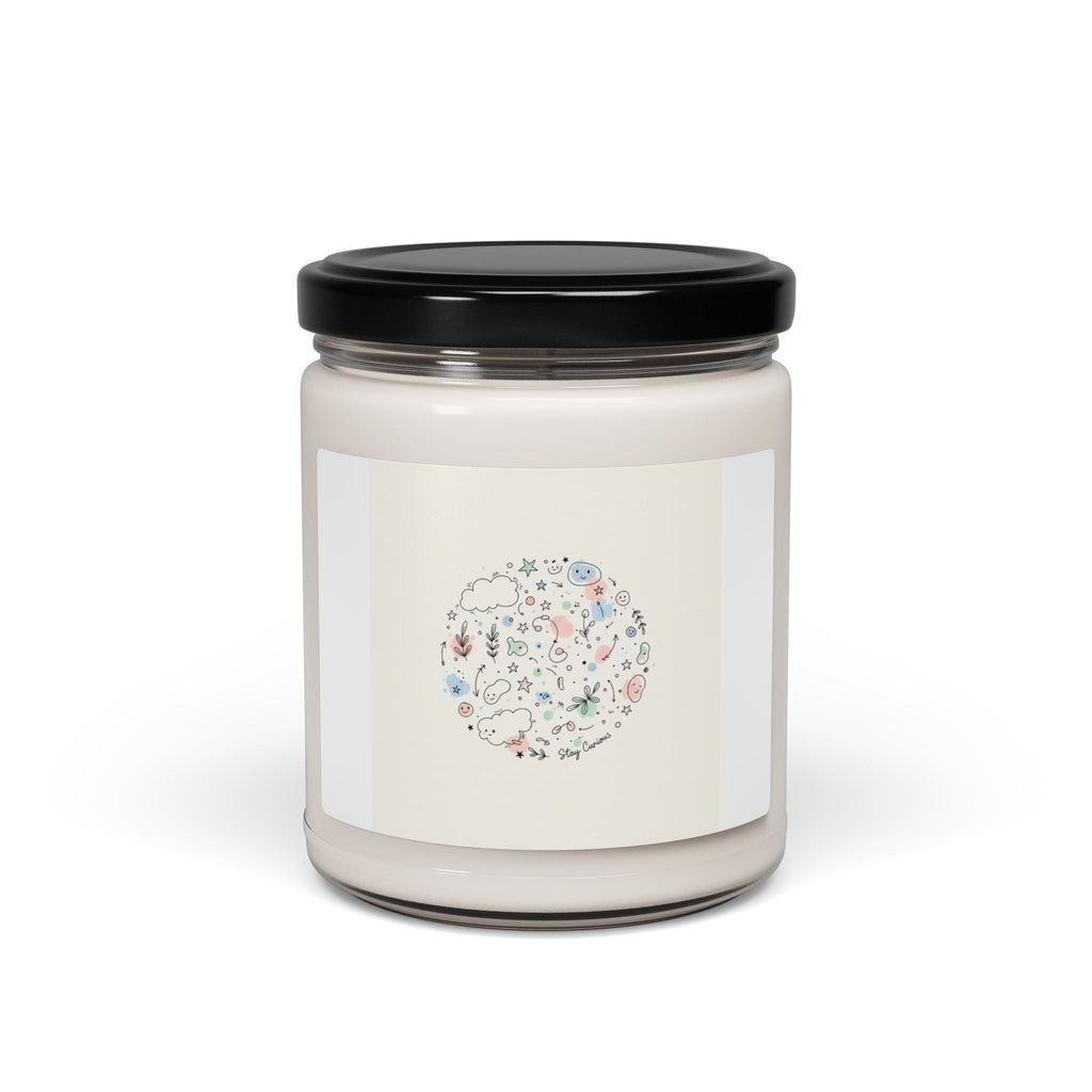 Floral Doodle Line Drawing Candle | Scented Soy 9oz