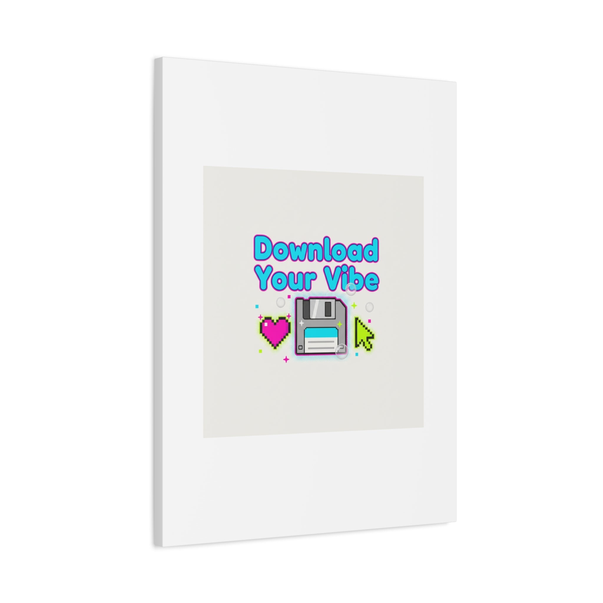 Download Your Vibe Canvas | Y2K Retro Tech, Pixel Floppy Disk Poster