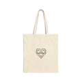 Geometric Chain Heart Tote | minimalist love icon, punk heart canvas
