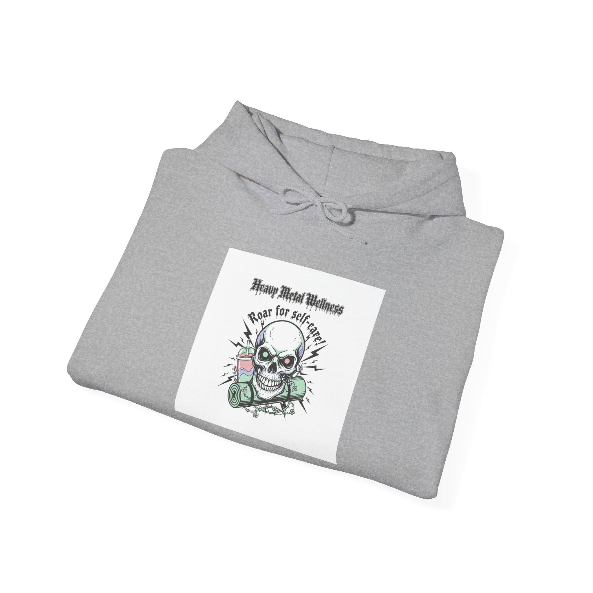 Heavy Metal Wellness Skull Hoodie | metal font shirt, gothic wellness quote