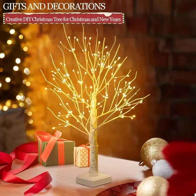 144 LED Birch Tree Light Warm White - USB & Battery Powered, 60 x 10 cm (23.6 x 3.9 in) Holiday Tabletop Decor for Christmas, Halloween, Easter - PhishStones Products