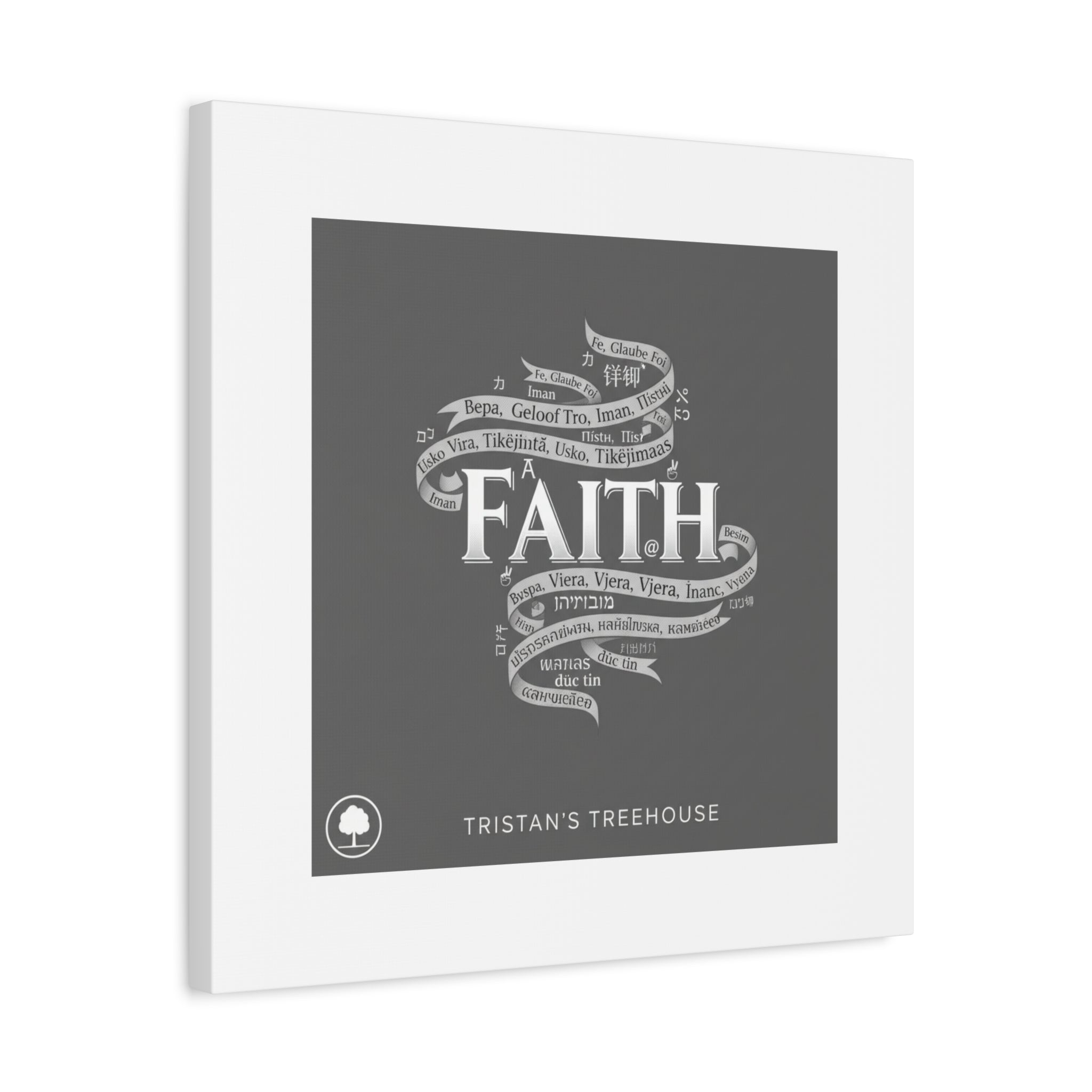 handwritten faith ribbon Canvas | sketch aesthetic, doodle design