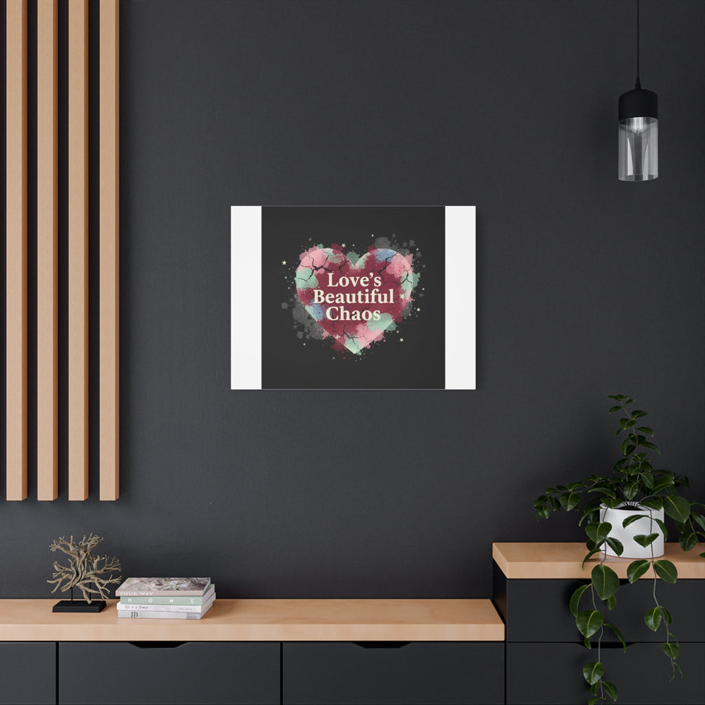 Love's Beautiful Chaos Canvas Print | Soft Grunge Hearts, Distressed Heart Art