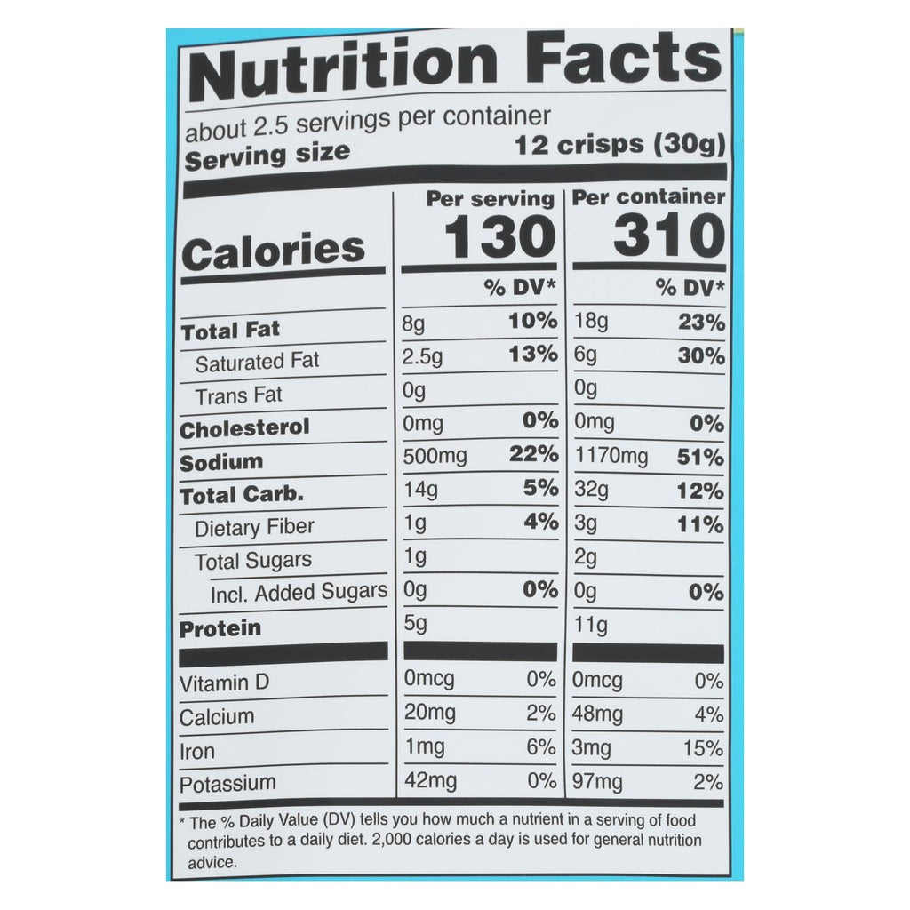 Hippie Snacks Cauliflower Crspz: 2.5 Oz Ranch Baked Cauliflower Crackers (Pack of 8)