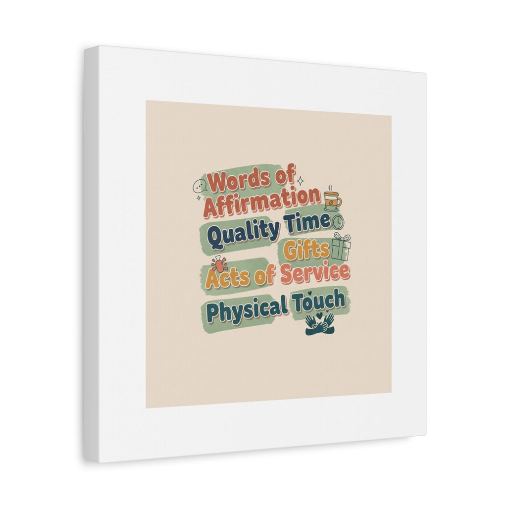 Love Languages List Matte Canvas Wall Art | love language meme, relationship humor