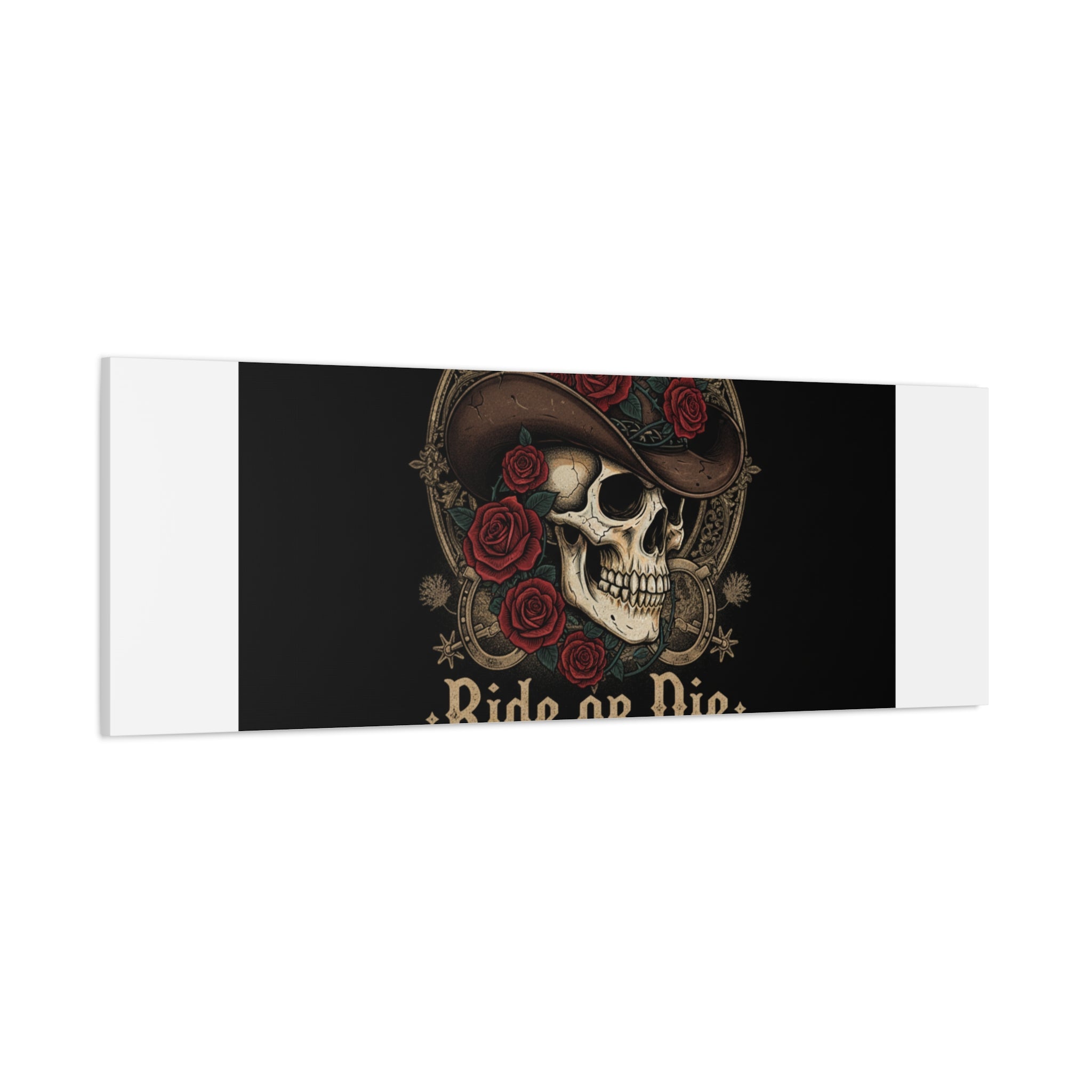 Ride or Die Skull Canvas | Western Skull Art, Gothic Americana
