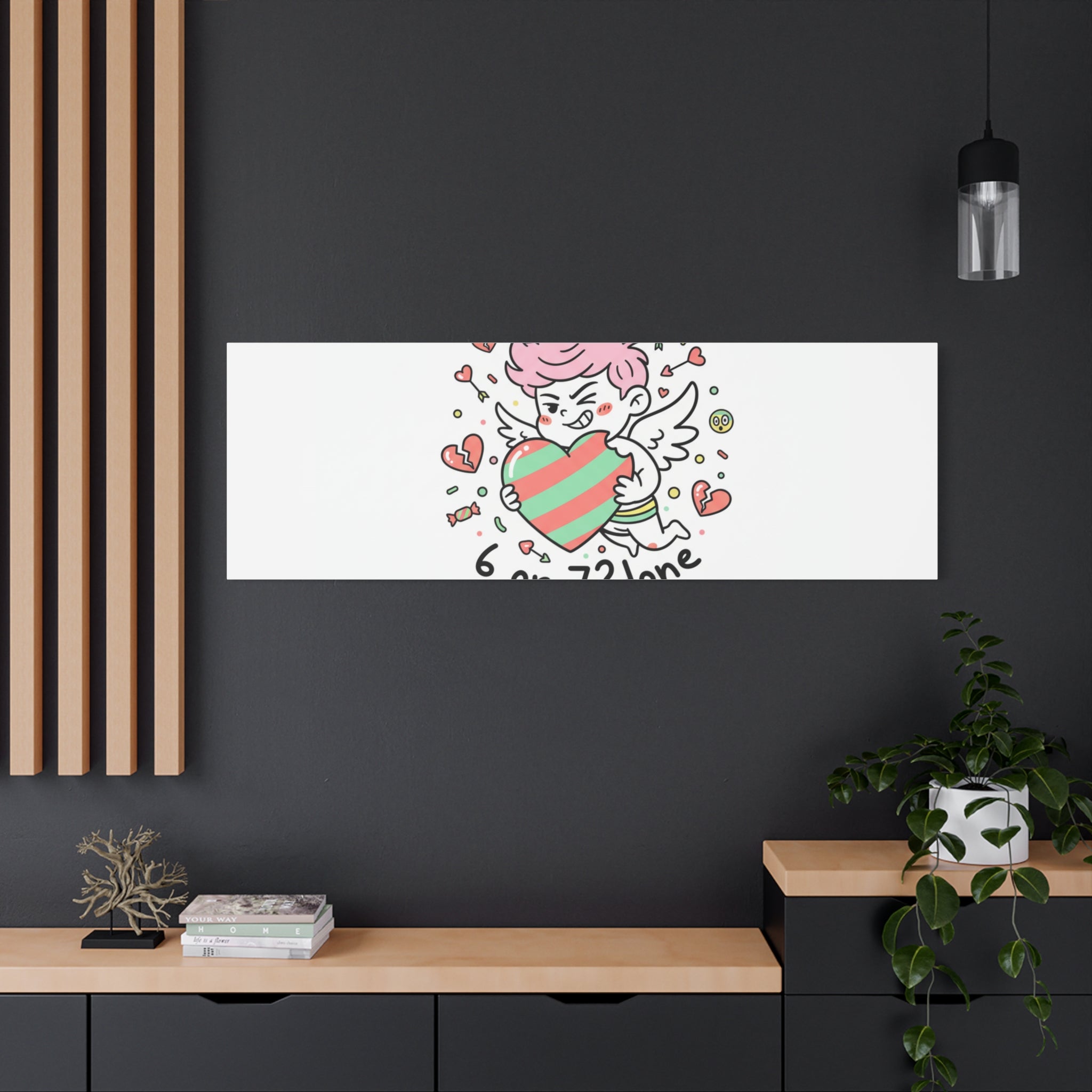 Weird Cupid heart illustration Canvas | Weird Valentine, quirky chaotic love