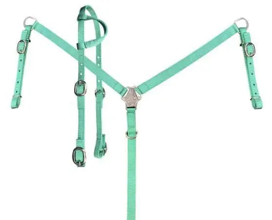 Nylon One ear Headstall and Breast collar set.