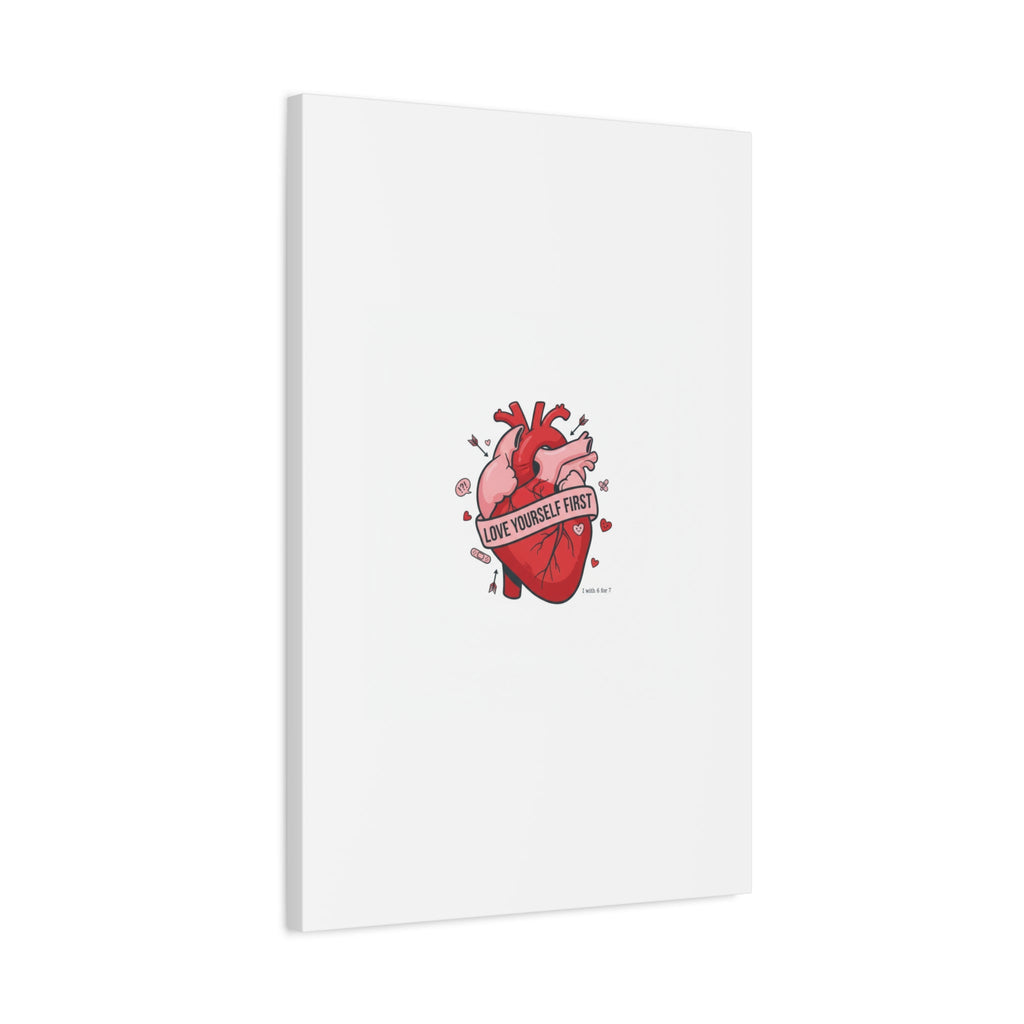 Love Yourself First Canvas, Hearts-with-a-Twist, Anti-Valentine Art