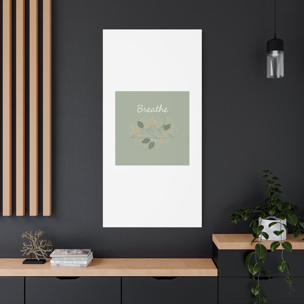 Breathe Mountain Line Canvas | Nature Symbols, Minimal Forest Wall Art