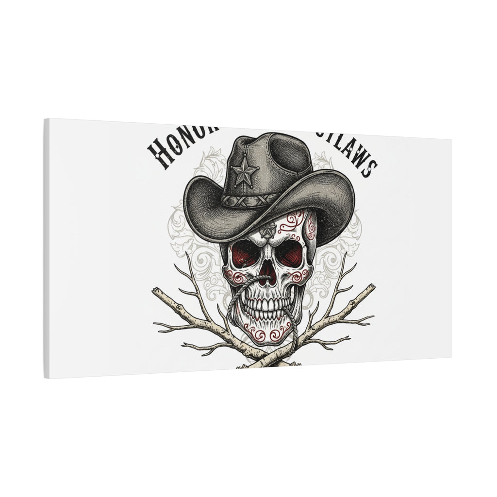 Honor Among Outlaws Canvas | Western Skull Art, Gothic Americana Desert Noir