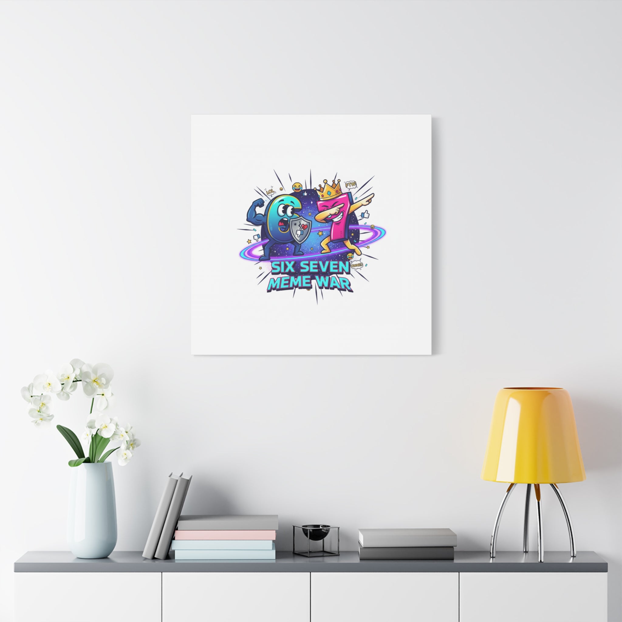 Six Seven Meme War Canvas | Legendary Internet Battle Art, Viral Culture Wall Decor