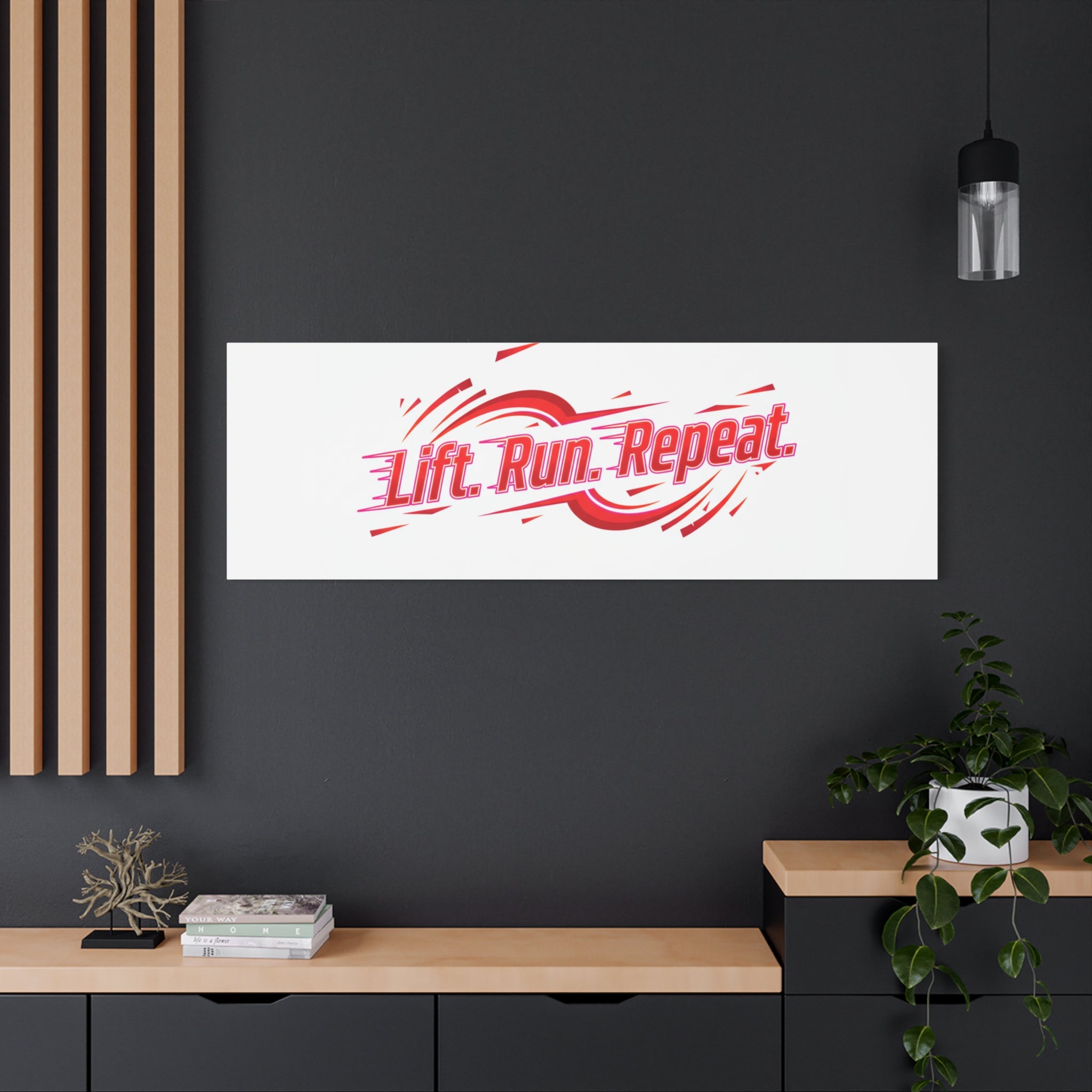 Lift Run Repeat Canvas | Fitness Wall Art, Gym Motivation